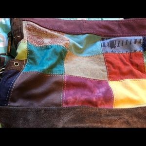 Cool lucky patchwork hobo with adjustable strap